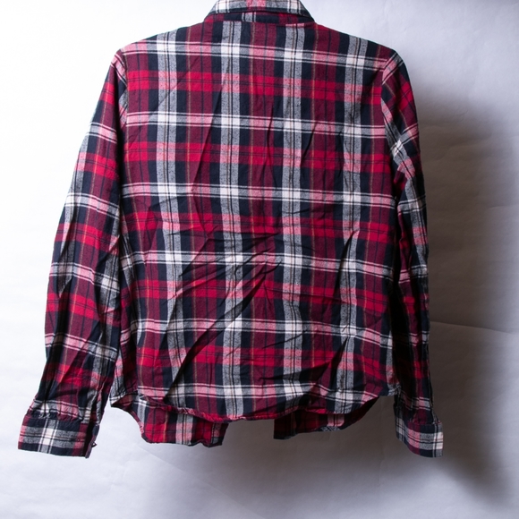 Women's large plaid button up w/ studded pockets - Picture 3 of 4